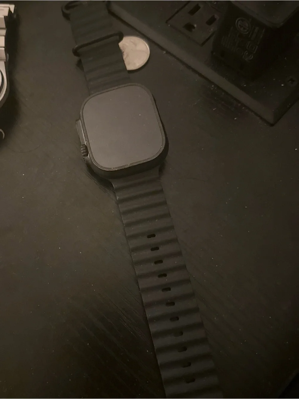 Black Smartwatch with Silicone Band - Unbranded